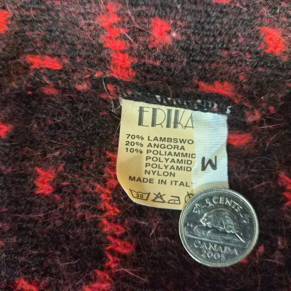 VTG Erika Wool Angora Cardigan Italy Floral Beaded Embroidery Whimsigoth Romanti - Picture 5 of 6